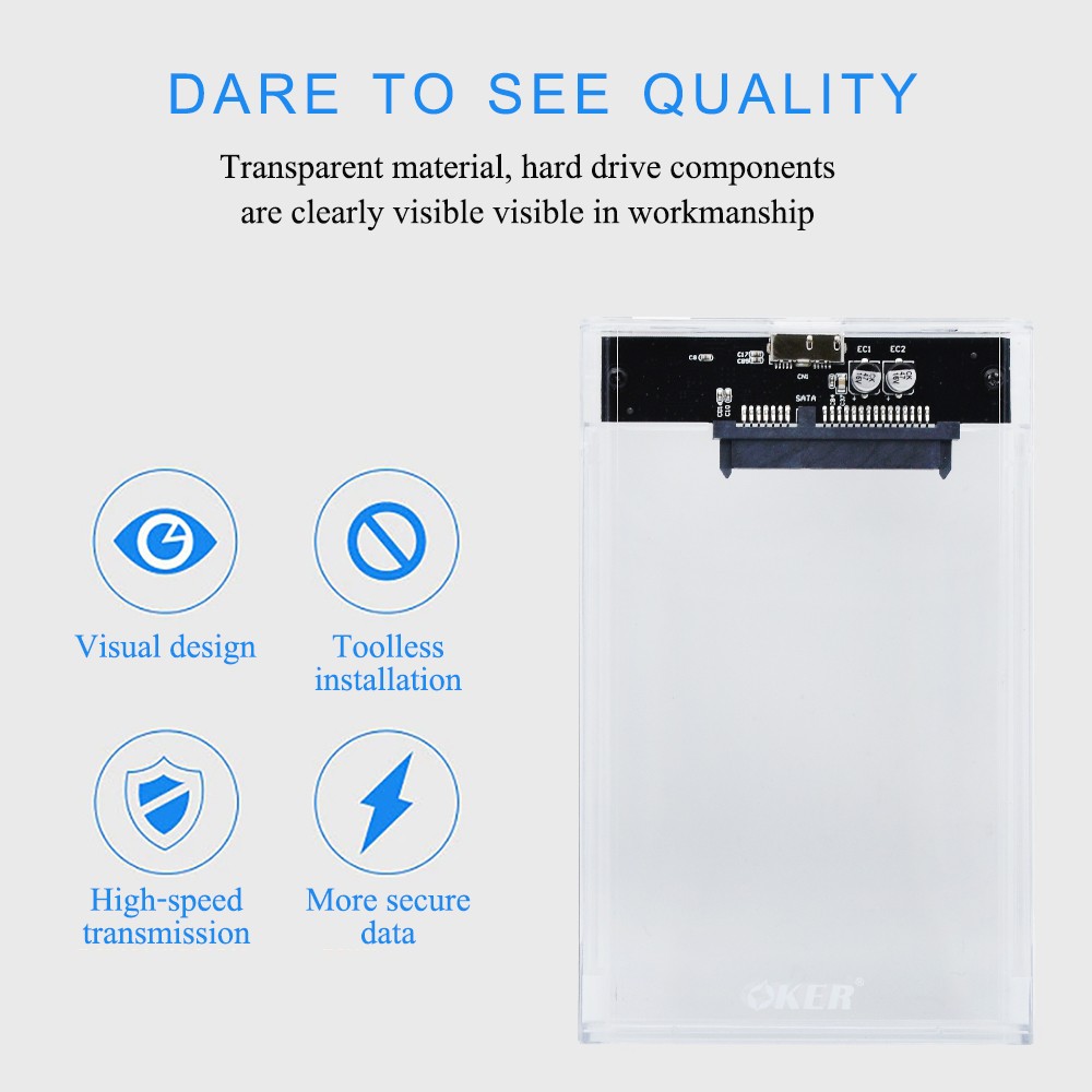 OKER ST-2529 EXTERNAL HDD BOX 2.5" SATA USB 3.0/SATA SSD EX-25-OK-2529W