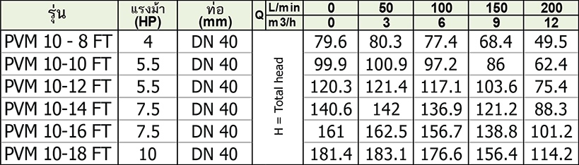 PENTAIR ปั๊มยืนหลายใบพัด สำหรับสูบเข้าบอยเลอร์ รุ่น PVM 10-14 FT