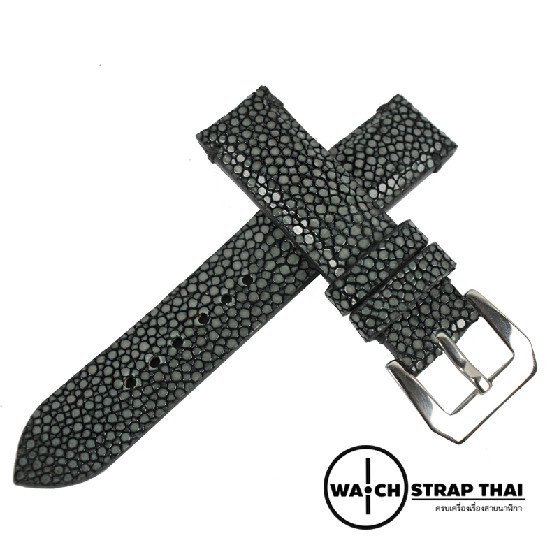 สายนาฬิกาหนังปลากระเบนขัดแท้ Genuine String ray Leather Watch Strap ขนาด 20 mm ,22mm