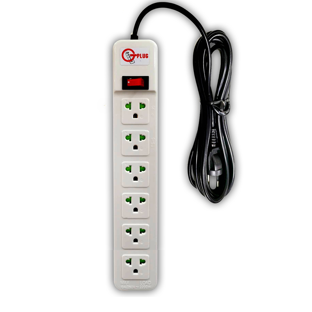 G-PLUG T610 ปลั๊กไฟ 6 เต้า 1 สวิทย์ 3 เมตร SKU-02190
