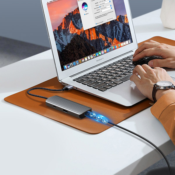 ROBOT HT560 INTERFACE USB-CHUB 6 IN1(รองรับชาร์ทเร็ว+มีช่อง RJ) SKU-02864