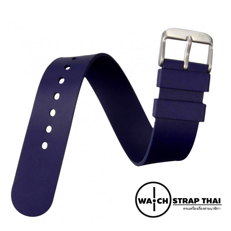 สายนาฬิกายางนาโต้ Nato Ruber Watch Strap Blue สายนาฬิกายางนาโต้สีน้ำเงิน มีขนาด 20,22 mm