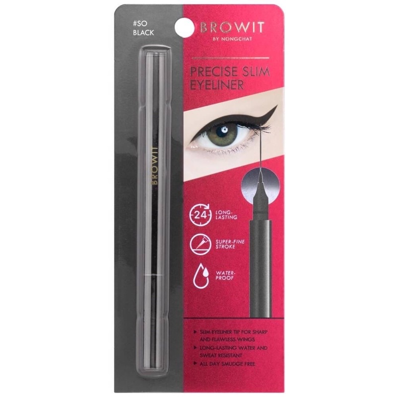 BROWIT PRECISE EYELINER 0.6ML อายไลเนอร์ สลิม หัวเรียวเล็ก พิเศษเพียง 0.05mm เขียนง่าย ติดทน กันน้ำ