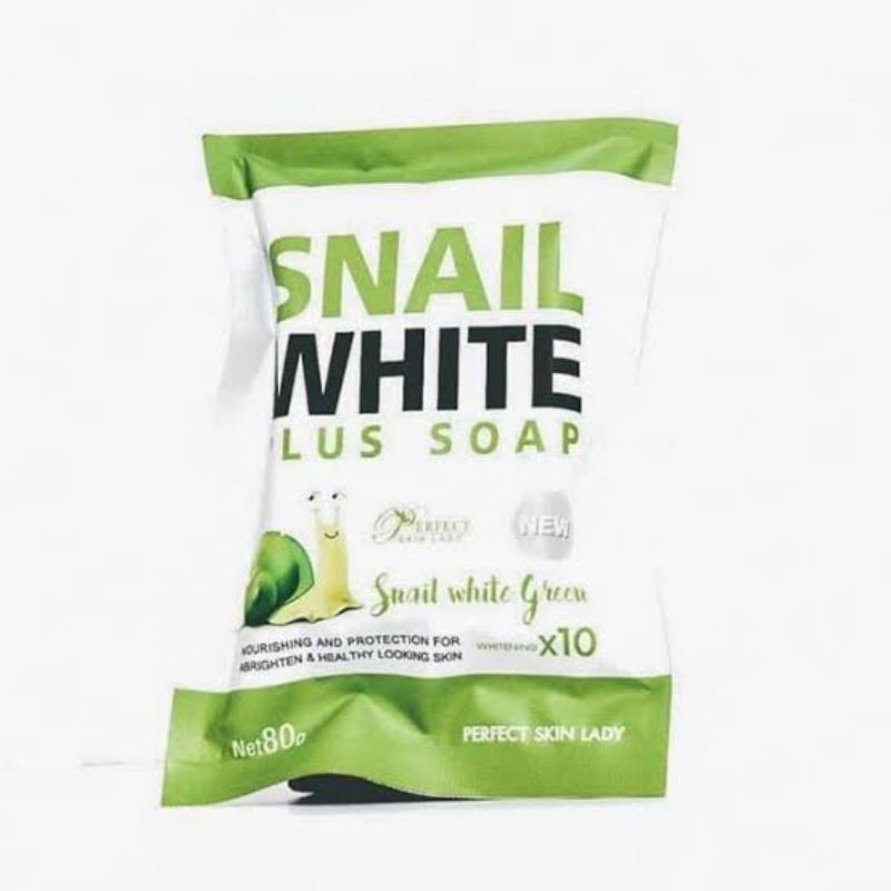 Snail White Plus Soap 80 กรัม สบู่สเนลเขียว Green by Perfect Skin Lady