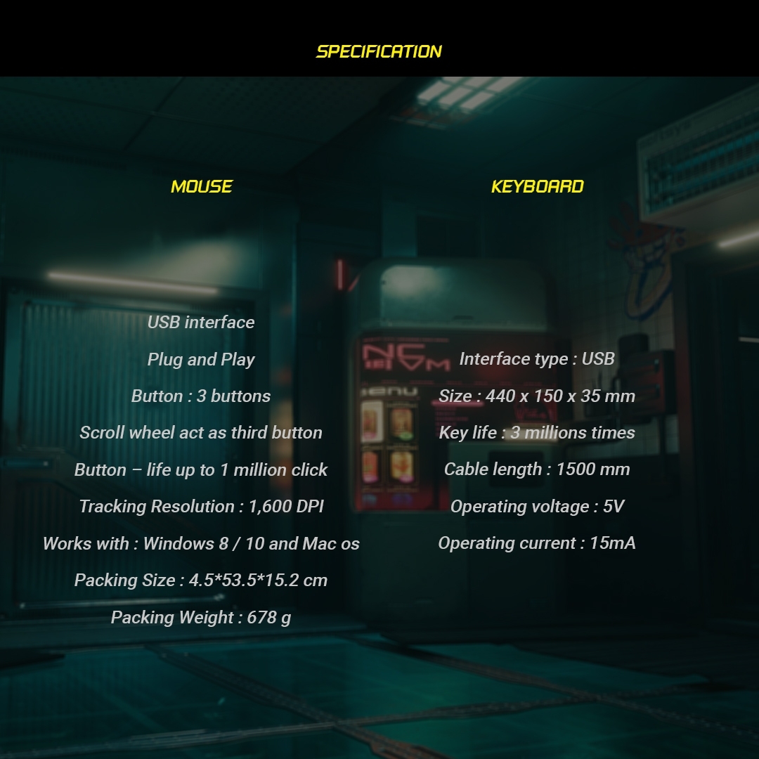 NKM-623 NUBWO SAVITAR KEYBOARD & MOUSE GAMING KB-KM-NW-623XX