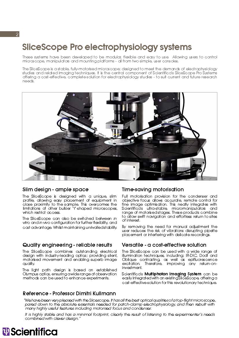 SliceScope Pro electrophysiology systems