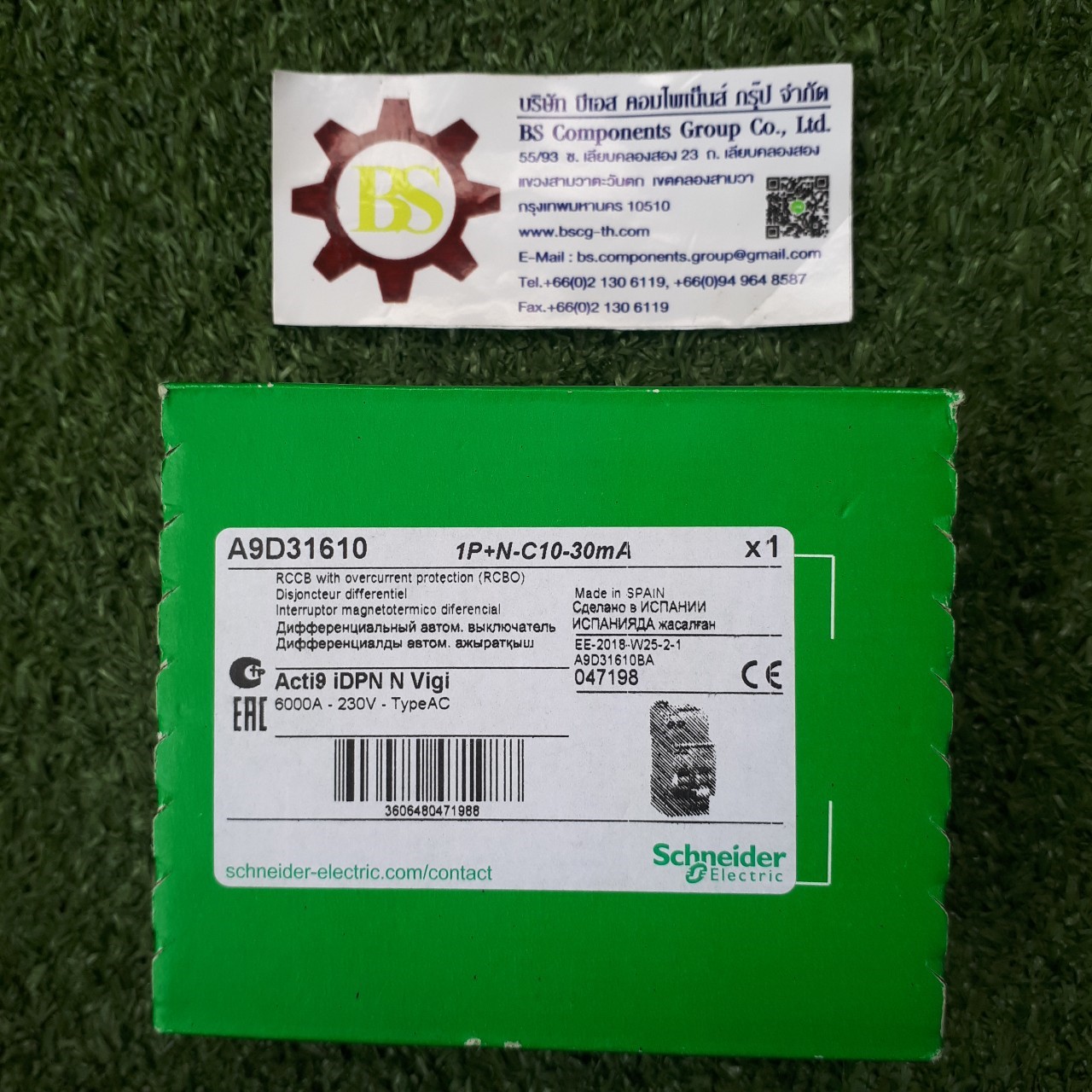 Schneider : RCBO A9D31610, 1P+N 10 A, Trip Sen 30mA