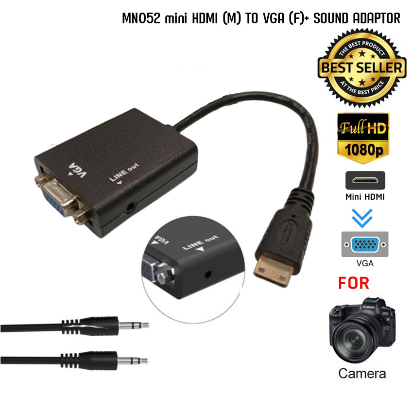 MN052 mini HDMI (M) TO VGA (F)+ SOUND ADAPTOR CV-GO-XX-HDMI6