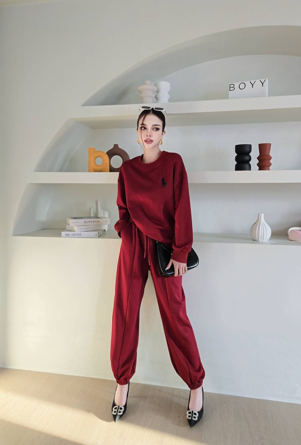 เซทสปอตผ้าnano เนื้อผ้าพรีเมี่ยมเด้งยืดหยุ่นใส่สบาย ล่าสุดสวยปั้วสวยปัง รุ่นนี้งานดีเทลดีมากๆ มาพร้อมกางเกงขายาวบอกเลยรุ่นนี้สวยมากๆคร่าาาาา