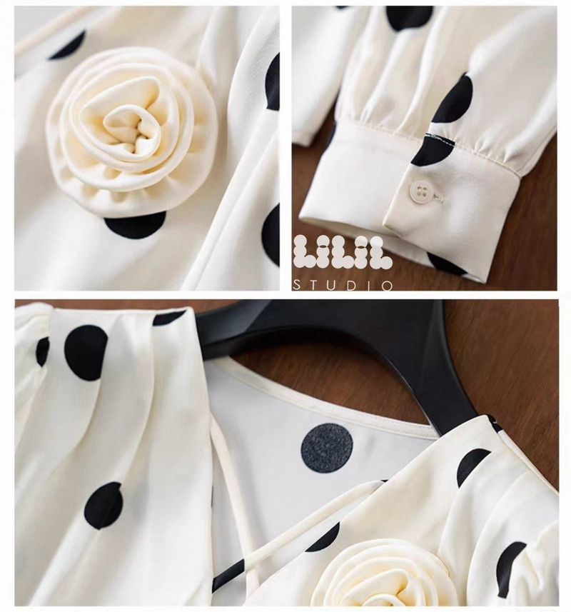 เสื้อซาตินลายจุด ใส่สบายมาก งานคุณภาพใส่สวย อินๆ ต้องมีนะคะสาวๆ