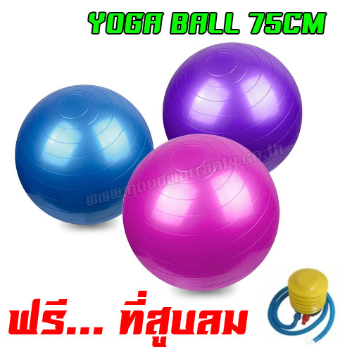 YOGA BALL 75CM พร้อมที่สูบลม *ส่งฟรี* 75cm WH-GE-SP-B75XX