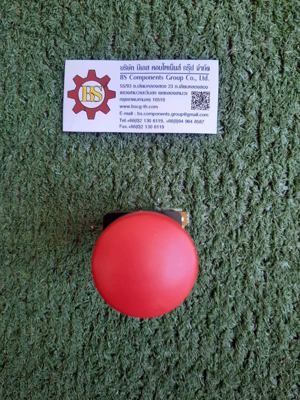 Tend : สวิช์กดไม่ล็อกดอกเห็ด 25mm 1NO+1NC -แดง