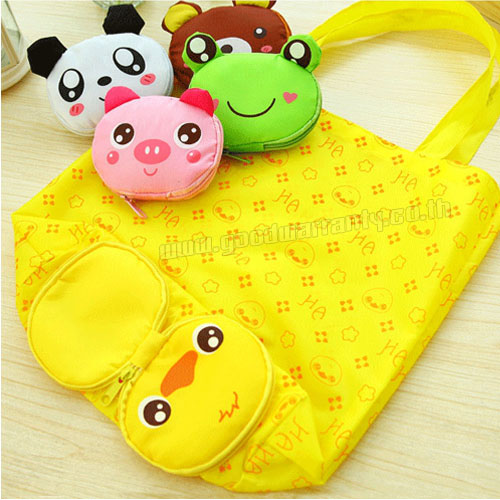 ถุงผ้าร่ม พับเก็บได้ พวงกุญแจ การ์ตูนน่ารัก รับสกรีนโลโก้ SKU-01523