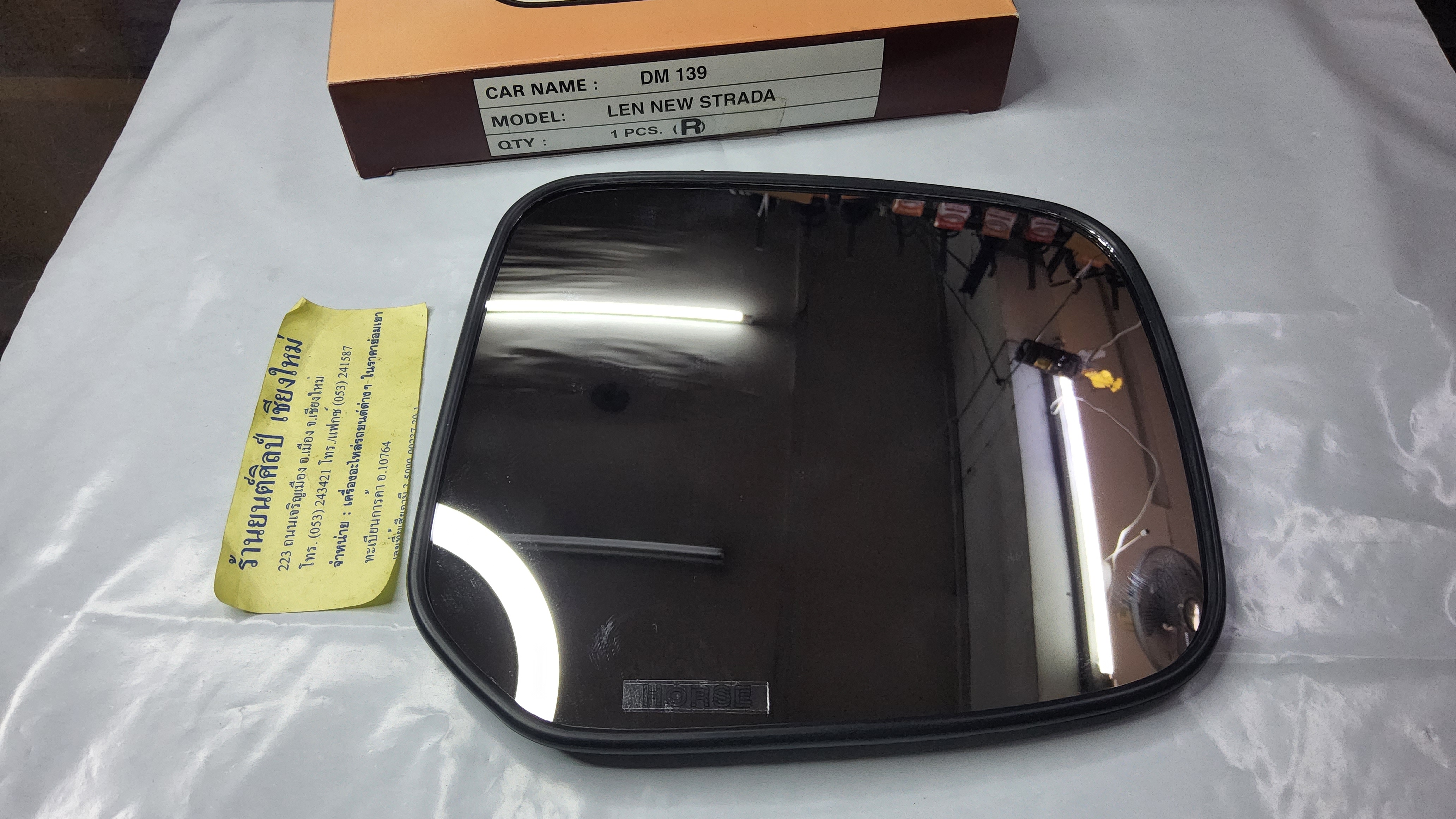 HORSE เนื้อ กระจกมองข้าง DM139 ขอบดำ สตาด้า NEW STRADA สตาด้า มิตซุบิชิ MITSUBISHI ปรับมือ ข้างขวา RH