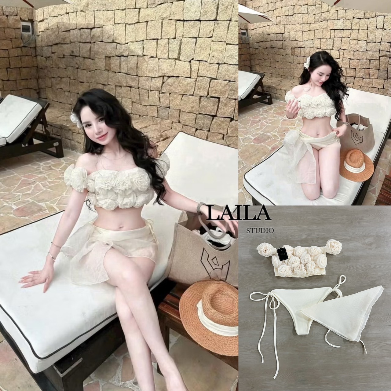 Tag : LAILA Detail: Setเสื้อ+บิกินี่+ซีทรู เสื้อเปิดไหล่งสนสุดน่ารัก แต่งปักดอกไม้3ดีฟูด้านหน้า ด้านหลังแต่สม็อค มาพร้อมตัวบิกินี่ผูกด้านข้างสุดแซ่บ เพิ่มความโดดเด่นของชุดด้วยซีทรูผูกเอว งานชุดว่ายน้ำเก๋ๆ ใส่ถ่ายรูปสวยๆค้าสาวๆๆ #ByLaila #ชุดว่ายน้ำ #ชุดว่