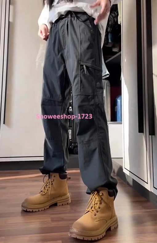กางเกงกันหนาวสำหรับผู้ชาย ผู้หญิงใส่ได้ กางเกงบุขนกำมะหยี่หนากันหนาว กันหิมะ กันหยดน้ำ กางเกงขากว้าง แบบหนา ทรงหลวม มีหลายกระเป๋า สไตล์วินเทจ อเมริกัน เรโทร มี 4 สีให้เลือก