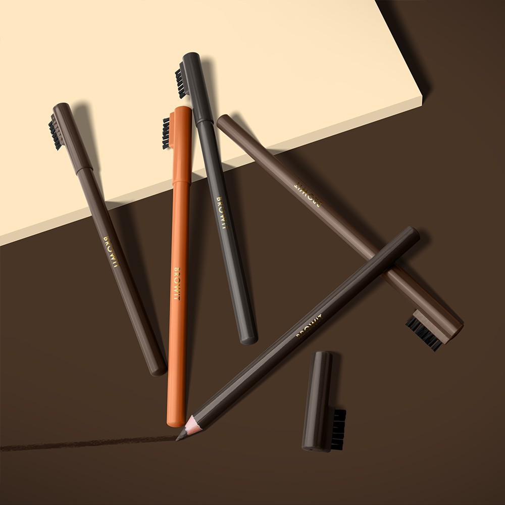Browit Sharpen Brow Pencil 1.14g ดินสอเขียนคิ้ว พร้อม กบเหลาดินสอ บราวอิท น้องฉัตร เนื้อนุ่ม เขียนง่าย กันน้ำ กันเหงื่อ