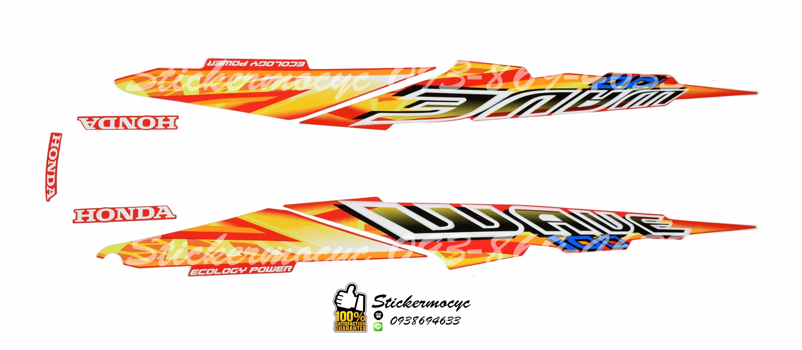 Sticker 3M HONDA Wave 100 S ปี 2006 รุ่น 9 ติดรถสี ส้ม (เคลือบเงา) สติ๊กเกอร์ 3 M แท้ สติ๊กเกอร์ติดมอไซค์ ฮอนด้า เวฟ