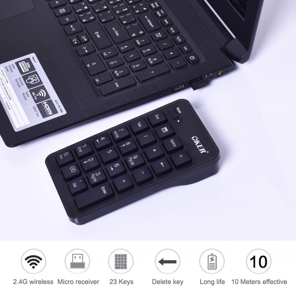 OKER KP-055 OKER KEYPAD WIRELESS NUMERIC KP-UB-OK-055BK