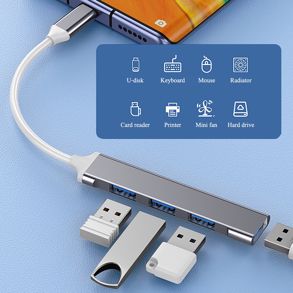 H-347 OKER TYPE-C TO USB3.0 HUB 4PORT HB-4P-OK-347BK