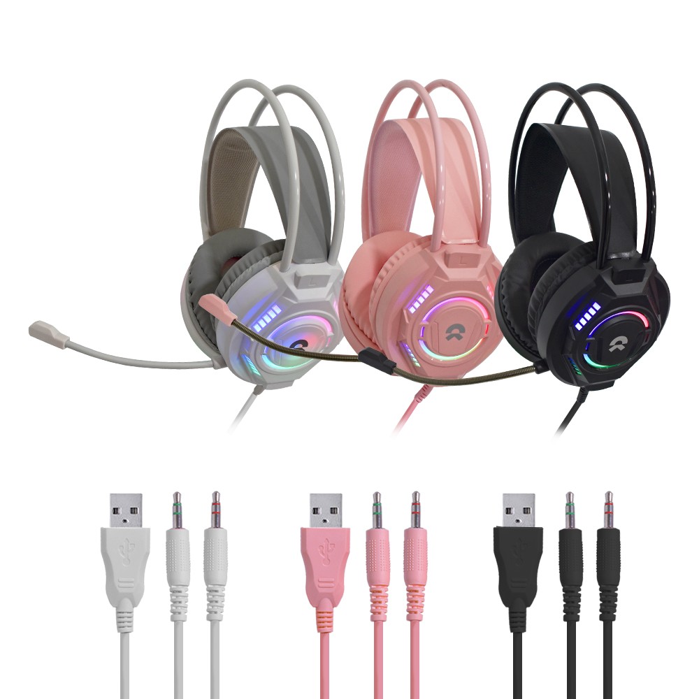 OKER G225 RGB HEADSET+MIC GAMING USB+3.5 HP-HM-OK-G225B