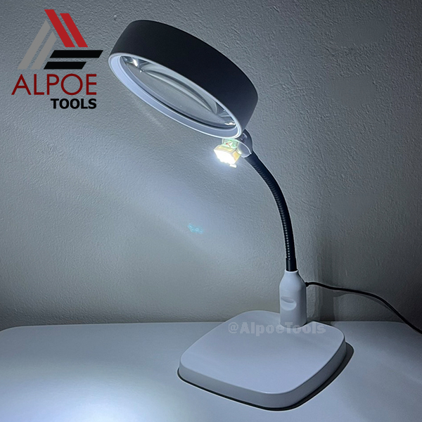 แว่นขยายตั้งโต๊ะ เลนท์หนาพิเศษ กำลังขยาย 8X รุ่น No.7765