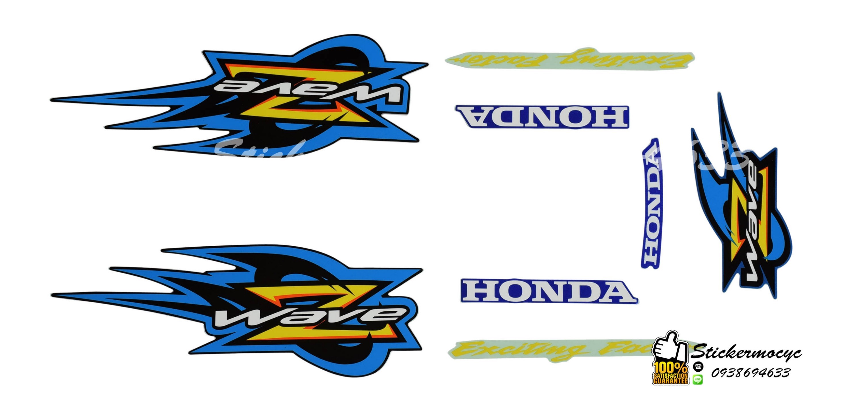 Sticker 3M HONDA Wave Z ปี2005 รุ่น 4 ดิกส์เบรค ติดรถสี น้ำเงิน (เคลือบเงา) สติ๊กเกอร์ 3 M แท้ สติ๊กเกอร์ติดมอไซค์ ฮอนด้า เวฟ แซด