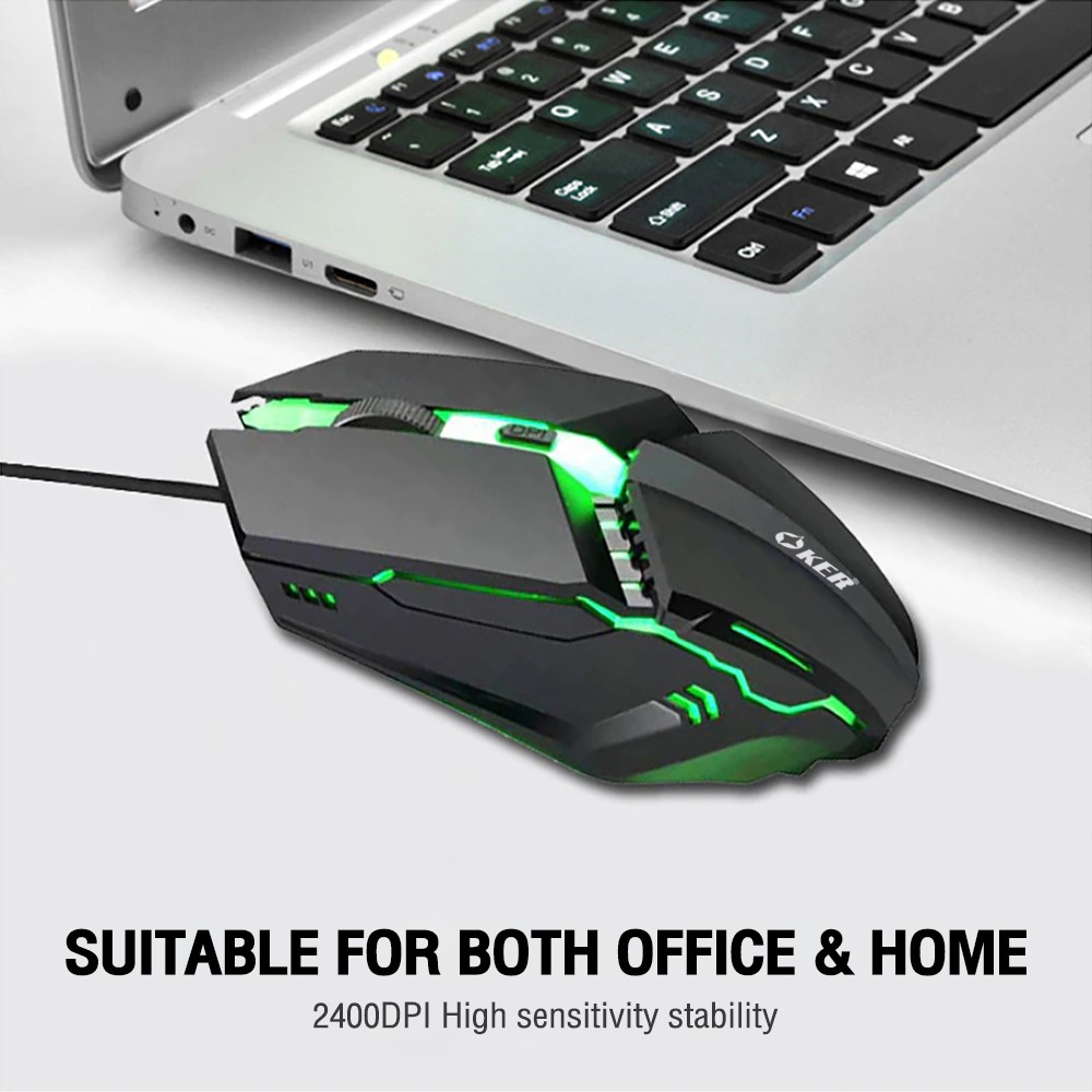 OKER X2 MOUSE USB 4D LED 2400DPI ไฟ7สี SKU-02945