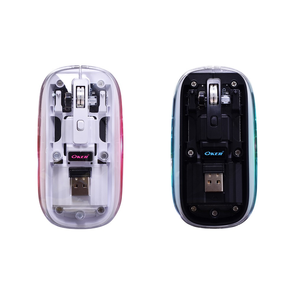 OKER T47 WIRELESS MOUSE BLUETOOTH TRANSPARENT SKU-02961
