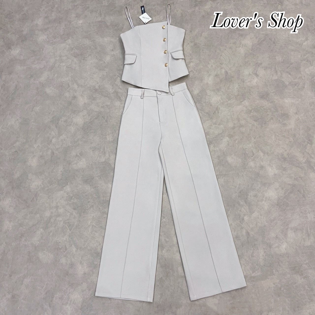 Teg : Lover’s Shop Detail : Set ยีนส์ 2ชิ้น เสื้อ+กางเกง #LoveShop #เซ็ทกางเกงผ้าพื้น