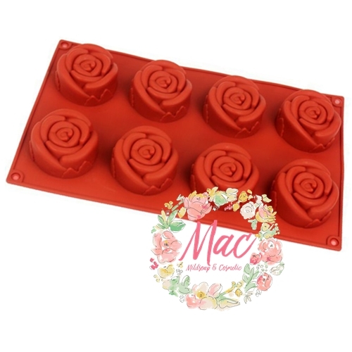 พิมพ์สบู่่ซิลิโคน โรซี ควีน M 45-50 กรัม / 9x11.5 cm. /8 หลุม