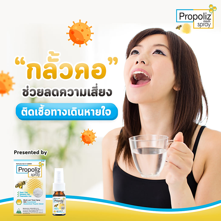 Propoliz Mouth Spray 15ml x 1 ชิ้น สเปรย์สำหรับสุขภาพช่องปากและลำคอ