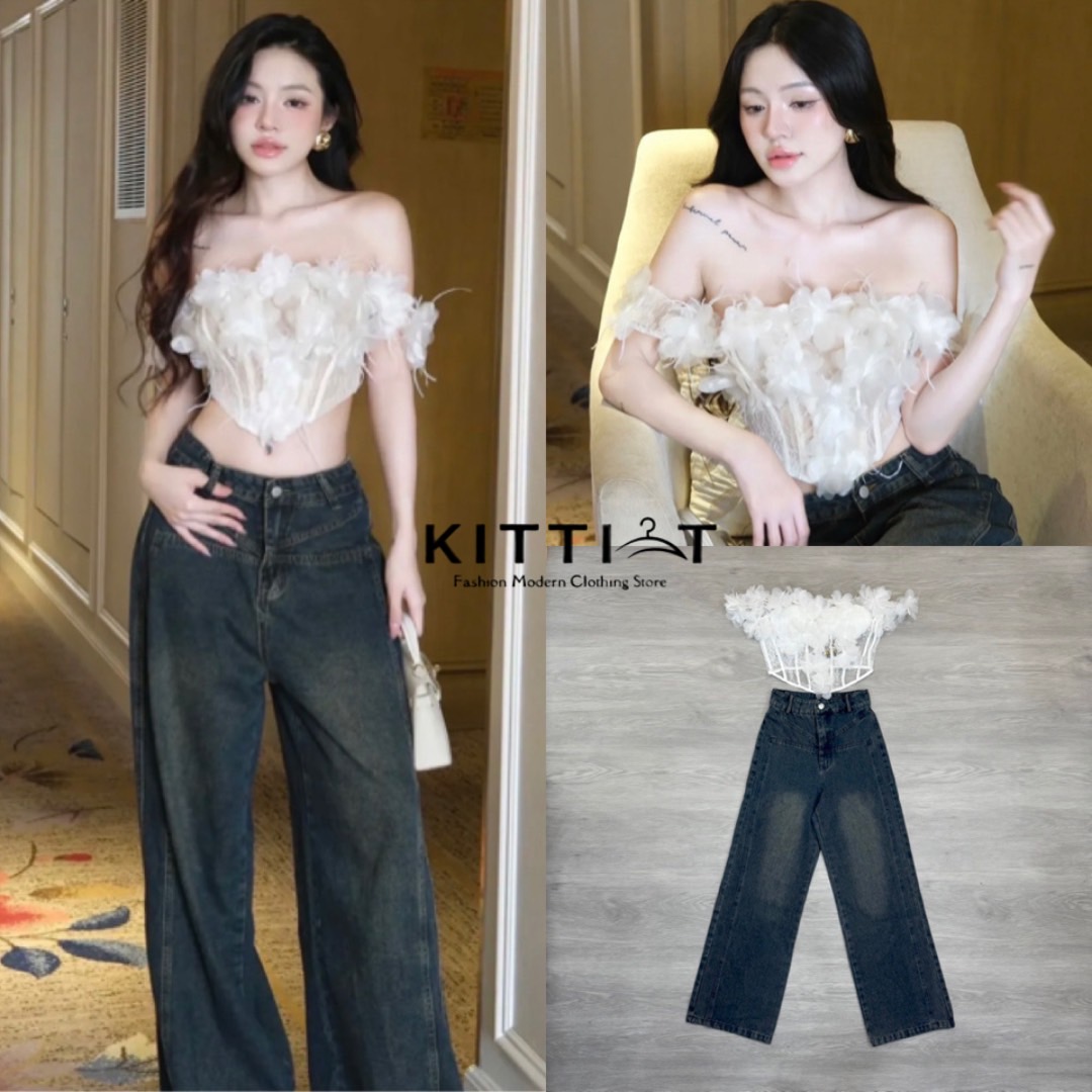 Set 2 ชิ้น คือสวยแซ่บ ปังไม่ไหวไปเลยแม๊ แมตช์ง่ายได้ทุก สไตล์ ตัวเสื้อเป็น เสื้อcorset ผ้าซีทรู ทั้งตัวมีฟองน้ำเสริหน้าอก ผ้าสวย กางเกงยีนส์ สีสวยมาก ทรงดี ผ้าเป๊ะ