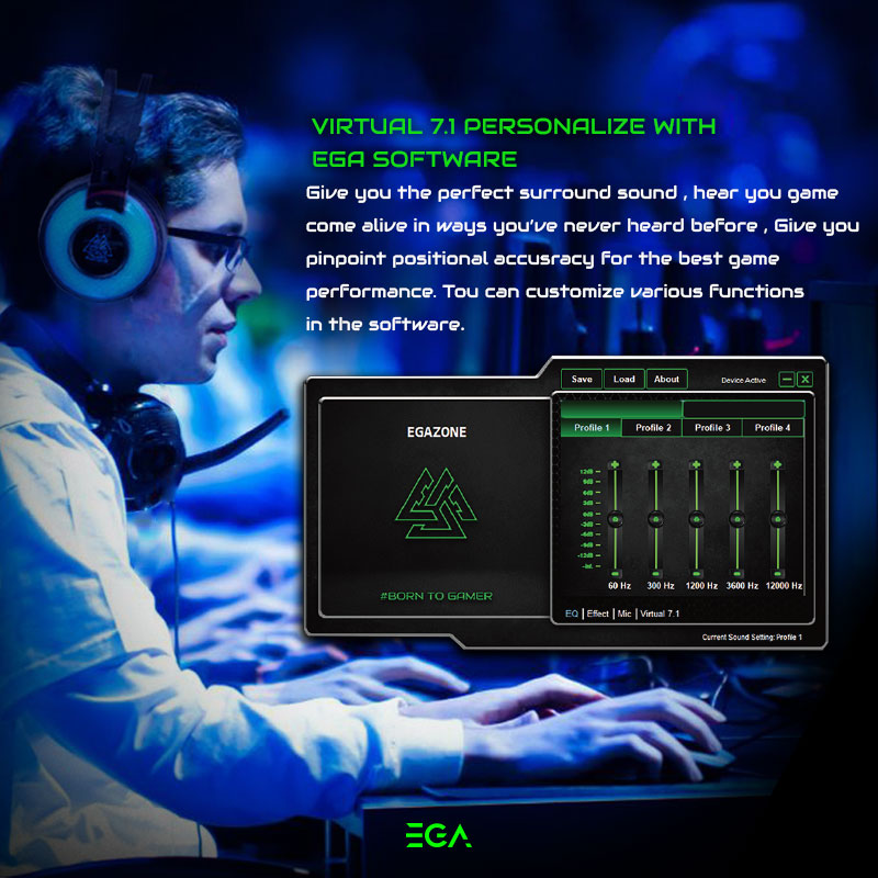 EGA TYPE H4 HEADPHONE + MIC USB มีไฟ SKU-01628