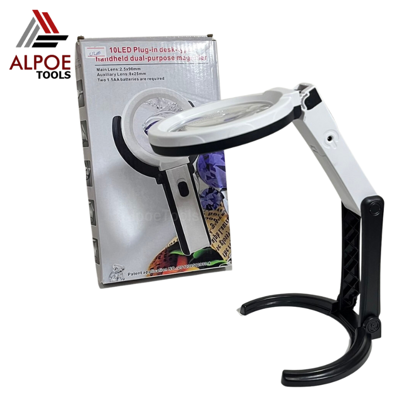 แว่นขยายตั้งโต๊ะ ไฟรอบ หลอด LED 10 พับได้รุ่น MG3B-1B / MG3B-1C