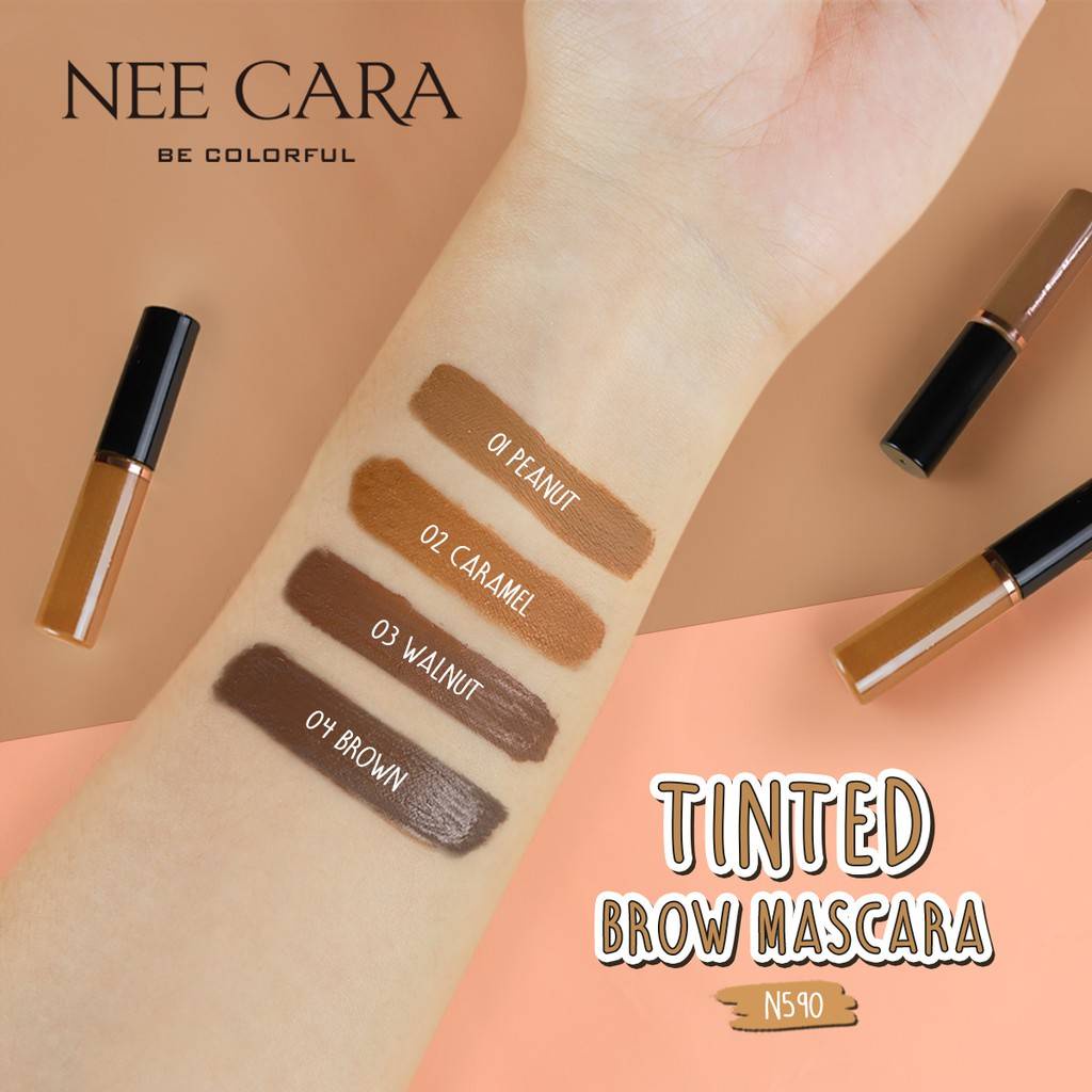 NEE CARA TINTED BROW MASCARA 4.5กรัม N590 นีคาร่า มาสคาร่าคิ้ว คัลเลอร์ฟูล ทินท์ บราวน์