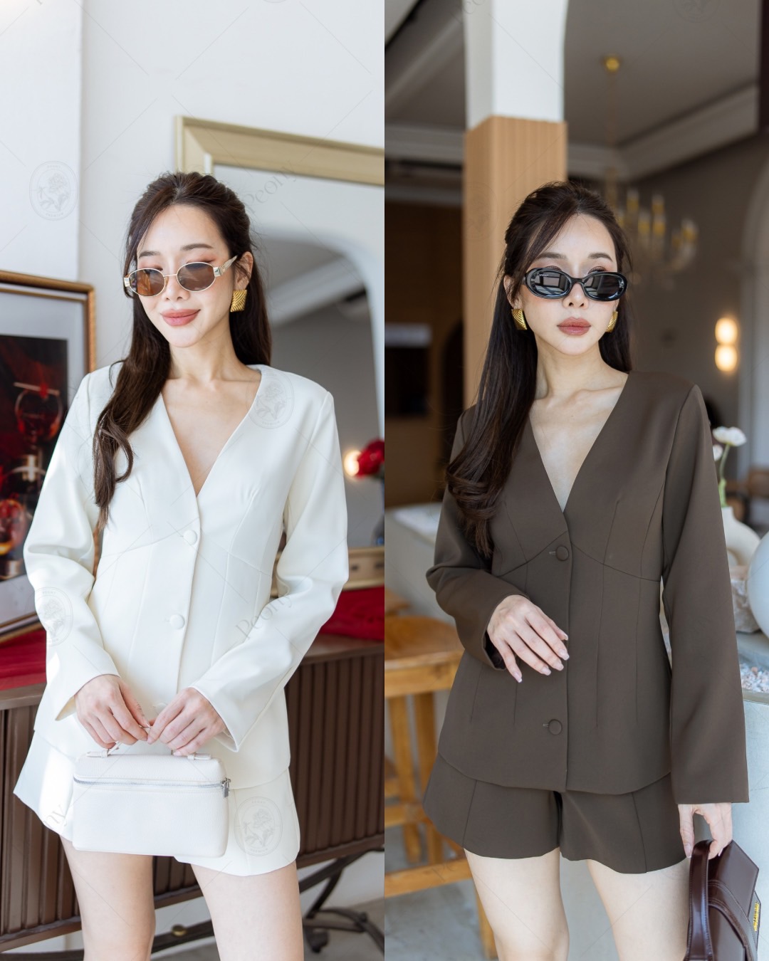 ชุดเซตสวยหรู ชุดสูขขาสั้น เสื้อสูทพอดีตัว+กางเกงขาสั้น #งานป้ายpeony #ชุดสวย #ชุดเซตกระโปรง #ชุดเซ็ต #ชุดสูท #ชุดเซตขาสั้น #เสื้อสูท #ชุดทำงาน #oldmoneystyle