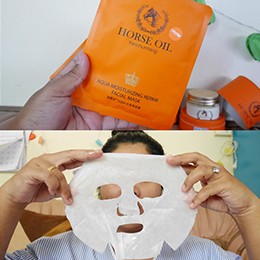Sale‼️ Horse Oil Yanchuntang Mask 10 แผ่น/กล่อง บีลอฟ แผ่นมาส์กหน้า สูตรน้ำมันม้า มาส์กน้ำมันม้า