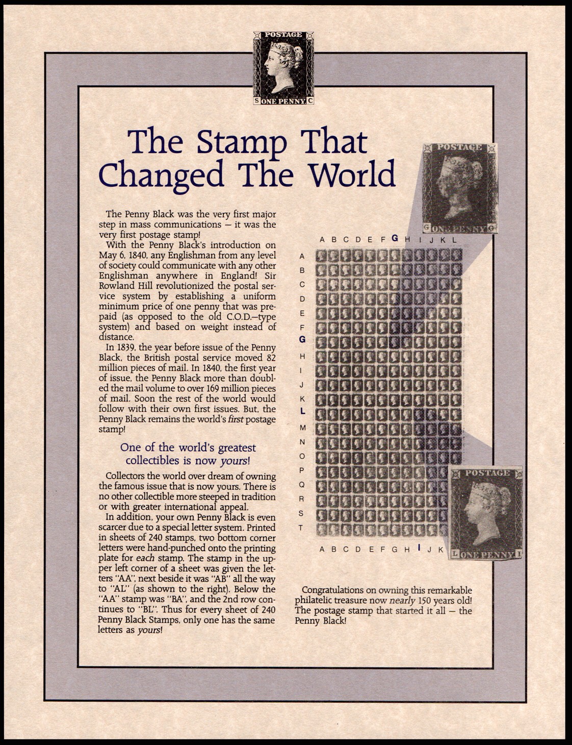 แสตมป์ชุดแรกของโลกเพนนีแบล็ค (Penny Black)
