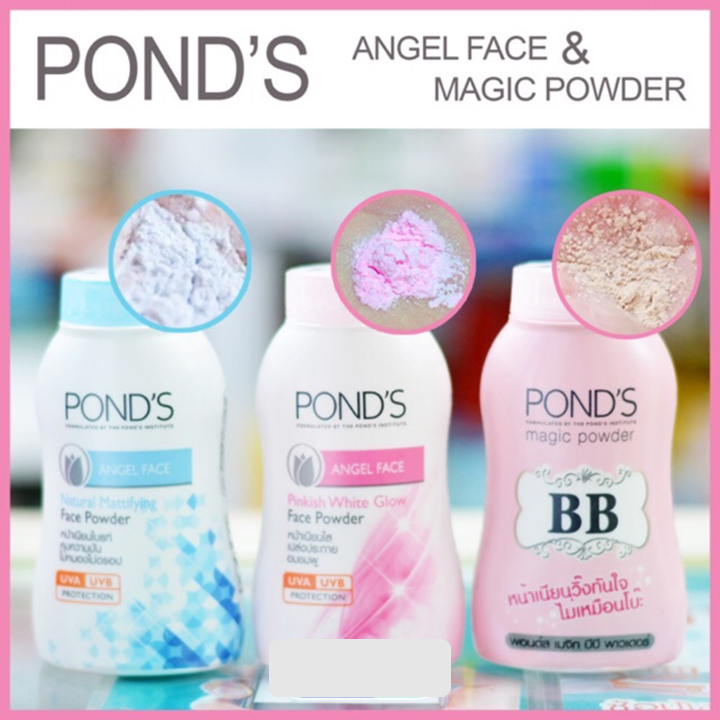 Pond’s Angel Face Pinkish White Glow 50g x 6 ชิ้น แป้งหน้าเนียนใส พอนด์ส
