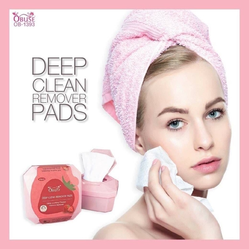 DEEP CLEAN REMOVER PADS Ob-1393 #60 pad แผ่นเช็ดทำความสะอาดเครื่องสำอางค์