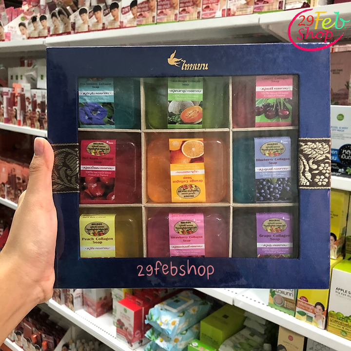 Thai Yen Vegetables Collagen Soap x 9 ก้อน สบู่ผลไม้คอลลาเจน ไทยเยน