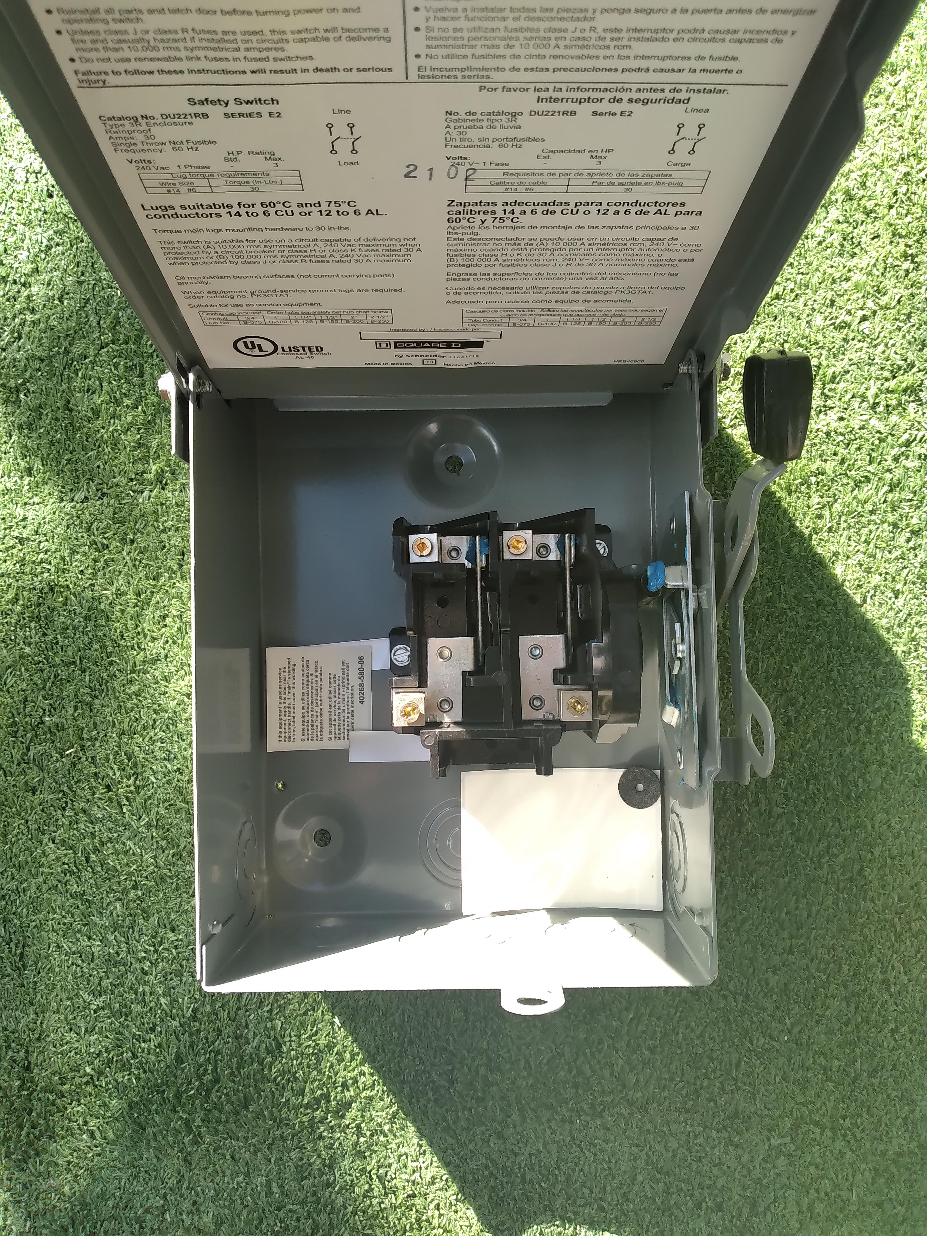 Schneider : Safety sw. DU221RB 1P2W 240V 30A