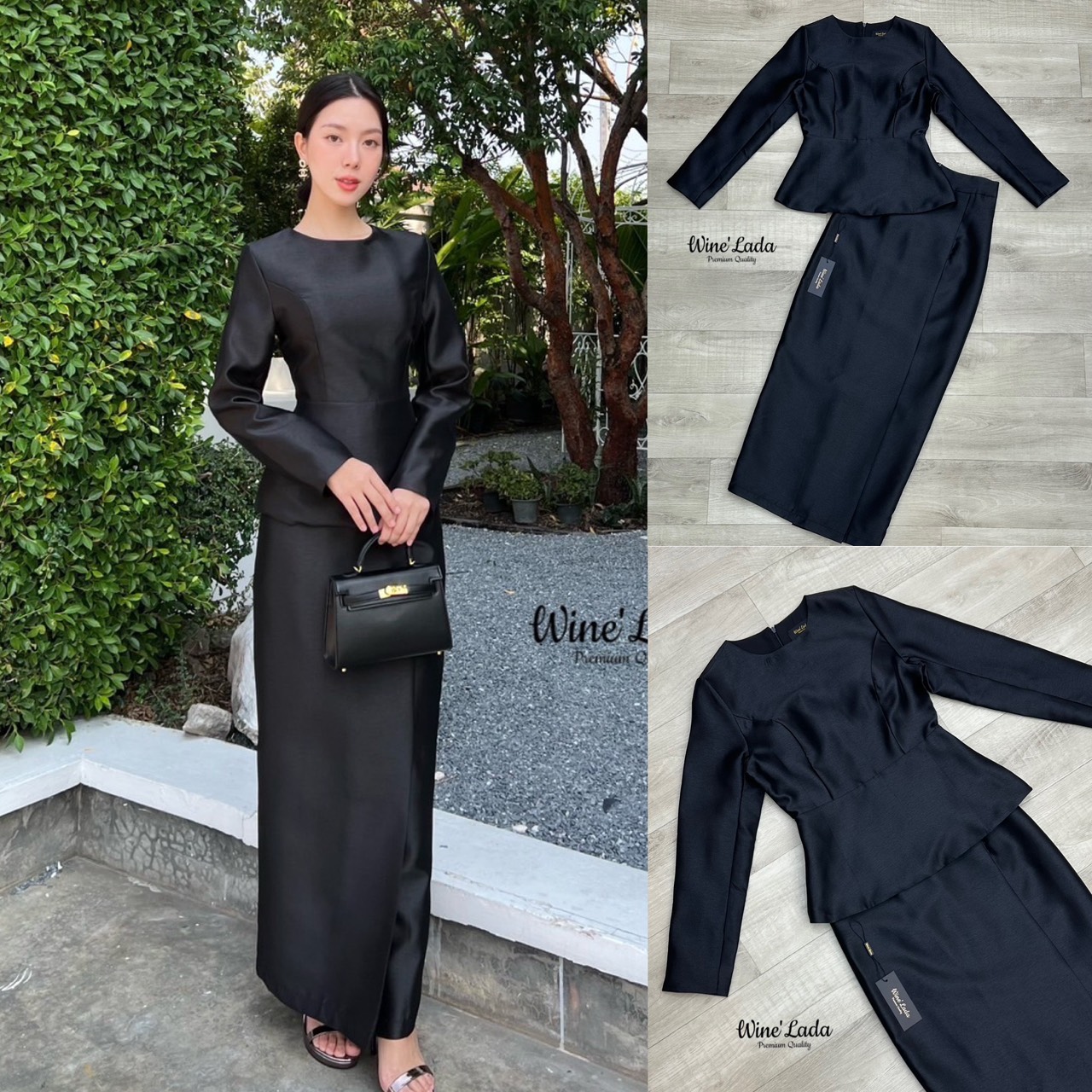 Set 2 Pcs. เซ็ทชุดไทยแบบเรียบๆเสื้อแขนยาว อกมีฟองน้ำ มีซิปด้านหลัง มาพร้อมกับกระโปรงผ้าไหม ทรงสอบเข้ารูป จะงานราช งานบุญ ได้หมดเนื้อผ้าใส่สบาย ทรงสวยมากค่ะ เป๊ะและเข้ารูป ใส่แล้วผอมเพียว กระโปรงซับในทั้งตัว ใครได้ลองแล้วจะหลงรักค่าา รับรองคุ้มเว่อร์ งานสว