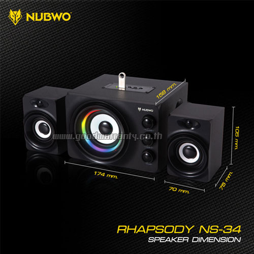 NS-34 NUBWO RHAPSODY GAMING Speaker LED LIGHING 15.5*29*22 cm SP-NW-21-NS34B
