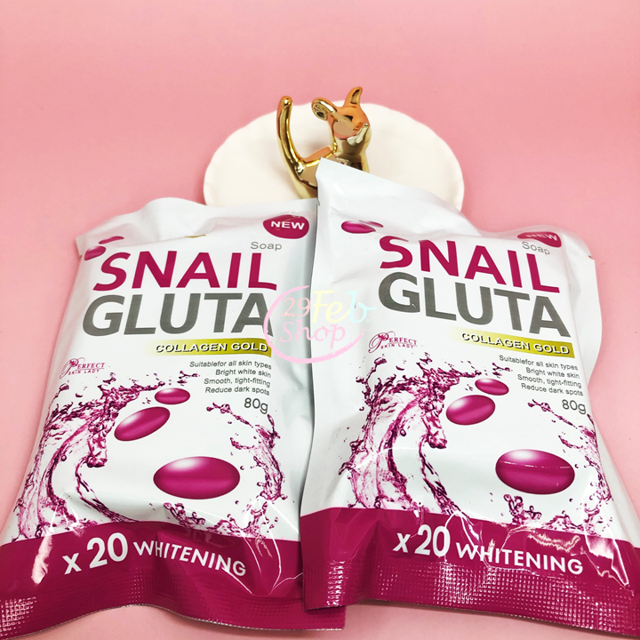 Perfect Skin Lady Snail Gluta Collagen Gold Soap 80g สบู่ สเนลกลูต้า