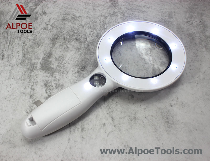 แว่นขยาย มีไฟ เปลี่ยนเลนท์ได้ 2 เลนท์ รุ่น No.6902-8L