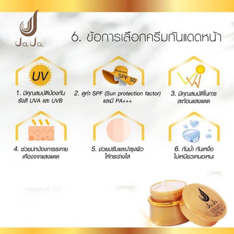 (10ชิ้น/กล่อง) กันแดดจ๊ะจ๋า ตัวดังในtiktok หน้าฉ่ำวาว กันน้ำ กันเหงื่อ คุมมัน JaJa Nano sunblock SPF 50PA+++ ขนาด 5 กรัม