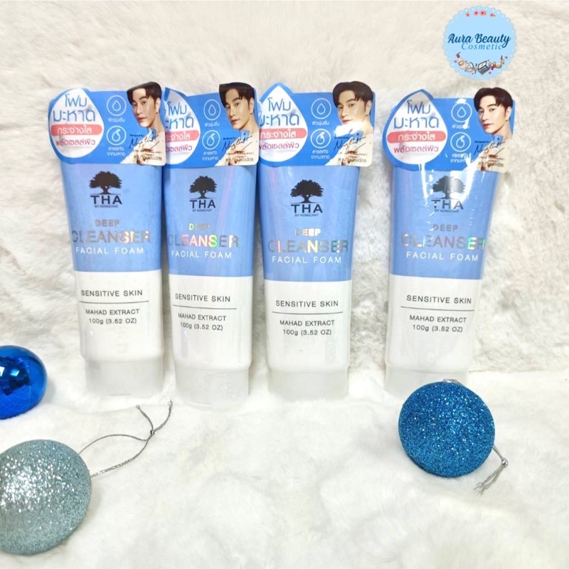 Tha ฑา Deep Cleanser Facial Foam 100 กรัม โฟมล้างหน้า for Sensitive Skin สำหรับ ผิวแพ้ง่าย โฟมมะหาด