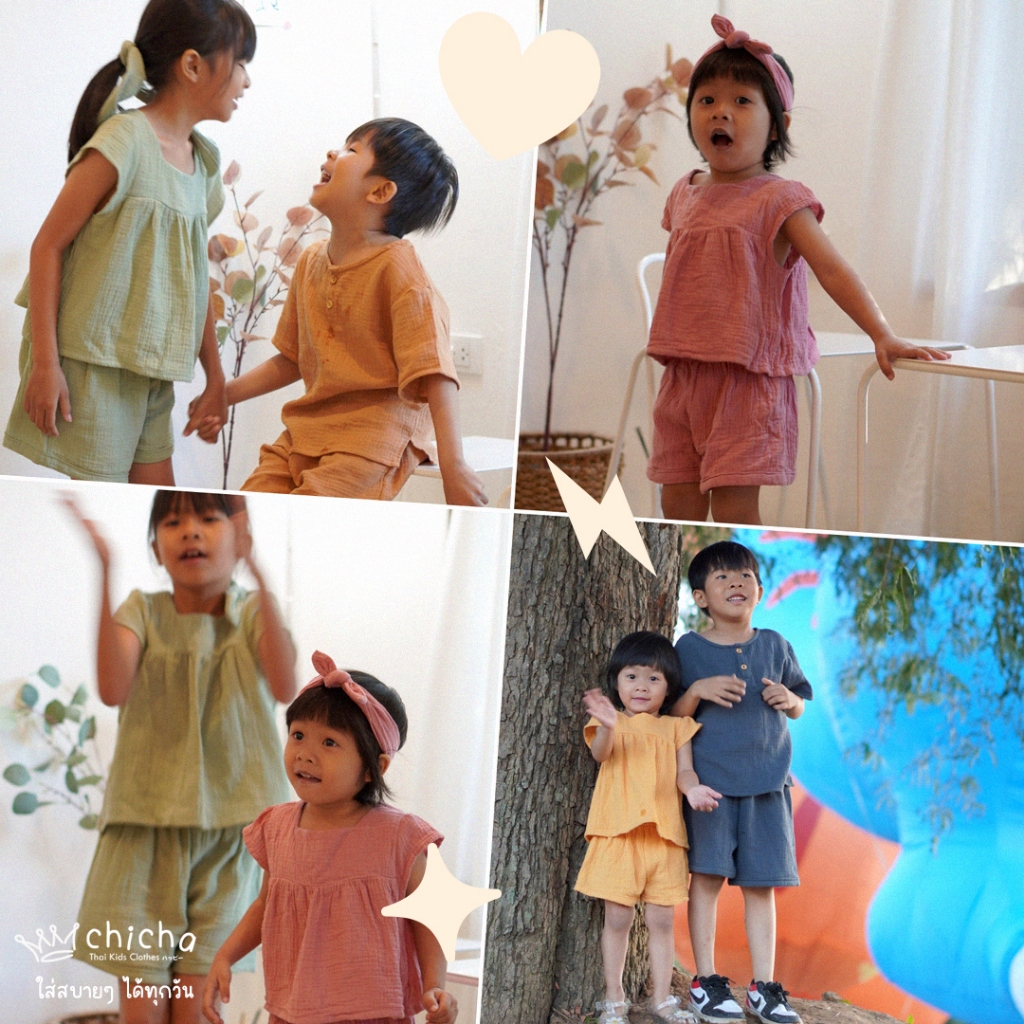 ชุดเด็กหญิง ผ้าสาลู 0-6 ขวบ สไตล์ธรรมชาติ ผ้าฝ้าย 100% ผ้าฝอกนุ่ม พร้อมจัดส่ง ใส่สบาย LOOM